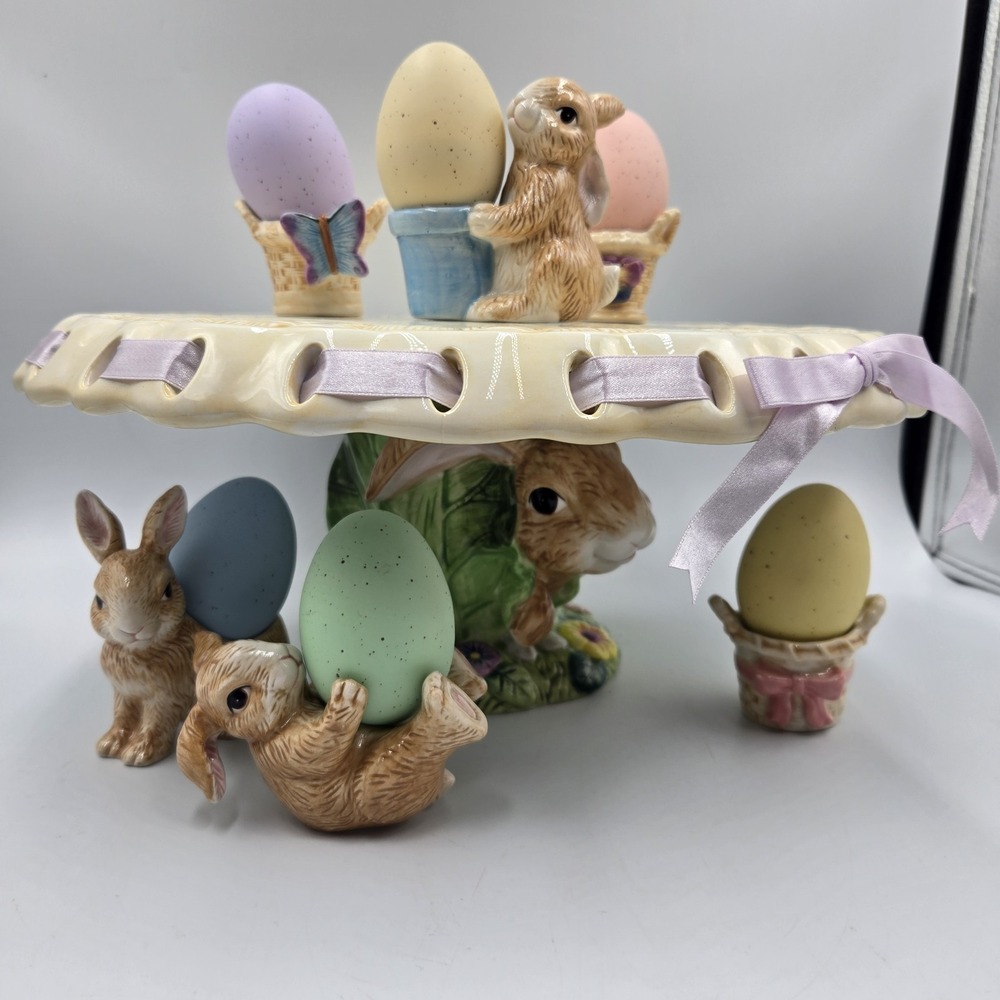 Ceramic‎ Easter Egg Display Set Pastel Speckled Decorative Egg Stand Costco